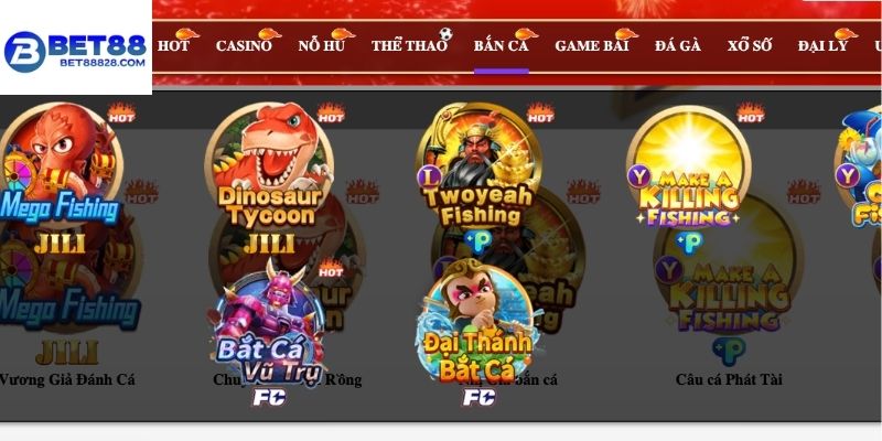 Một số đơn vị phát hành game bắn cá uy tín